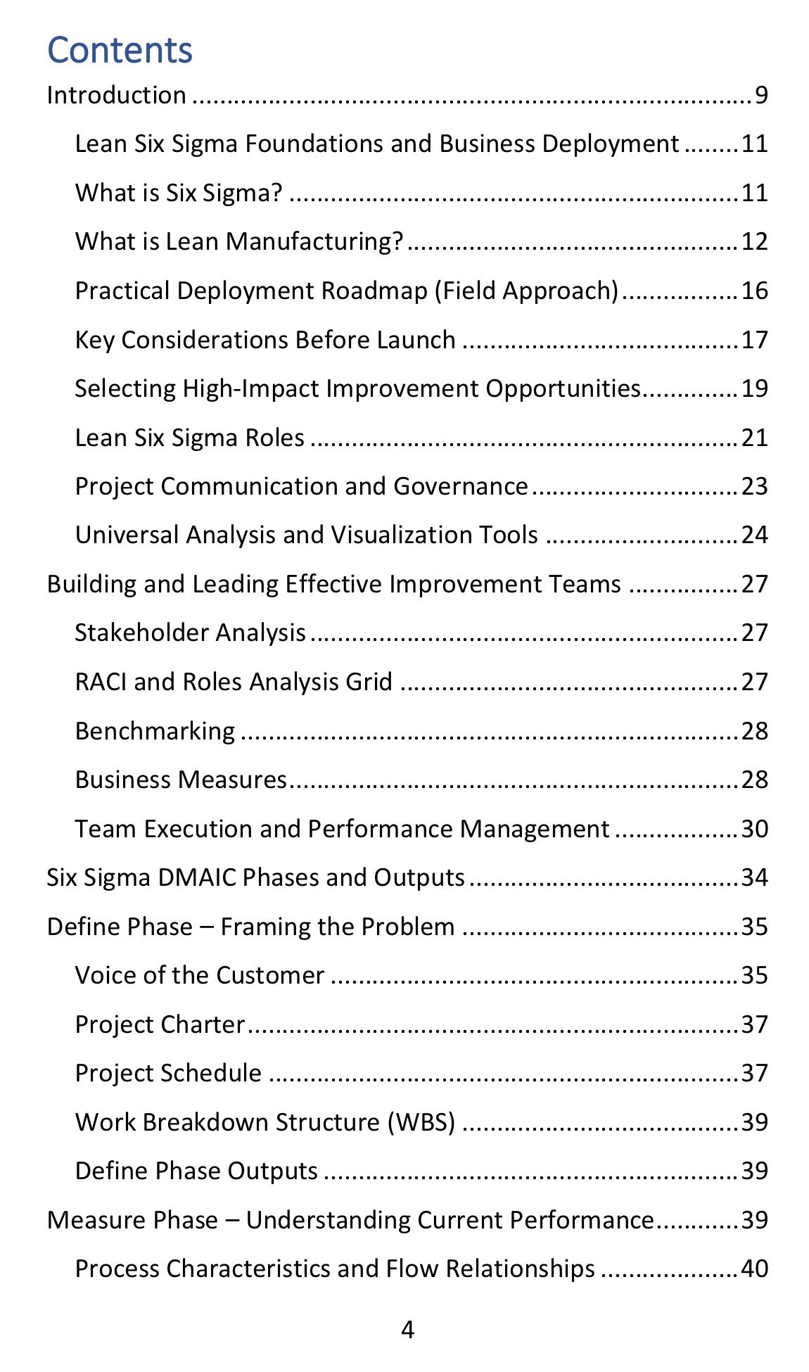 Bullet Point Lean Six Sigma