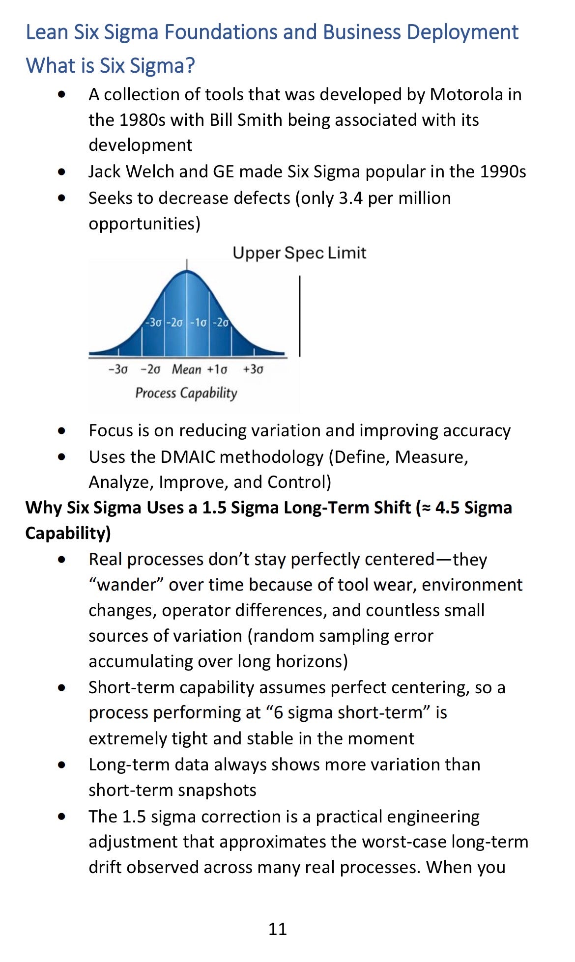 Bullet Point Lean Six Sigma